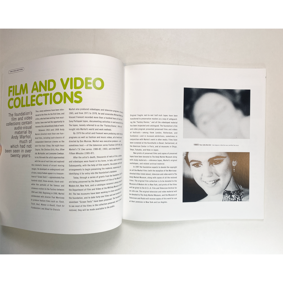 The Andy Warhol Foundation for the Visual Arts Ten-Year Report New York, New York 1987-1997